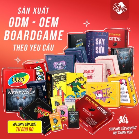 Làm thẻ bài boardgame sản xuất ODM theo yêu cầu số lượng lớn