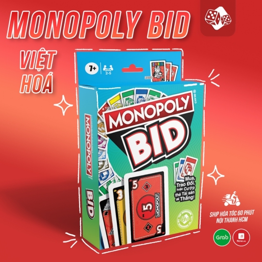 [Bản Cao Cấp] Bộ Bài Tỷ Phú Monopoly BID Phiên Bản 110 thẻ bài Tiếng Việt TOP BOARDGAME Monopoly BID Cards Game